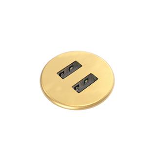 Kondator Powerdot MICRO - 2x USB Ø30mm, Total 5v, 2000 mA Messing Metall