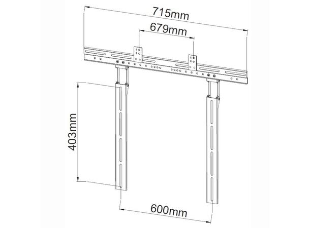 Techly Universal Soundbar brakett Sort VESA 100x100 <> 600x400 