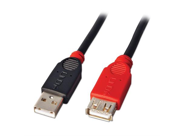 Lindy USB2 Kabel A-A - 5 m Aktiv skjøt Extender Aktiv Slim Sort