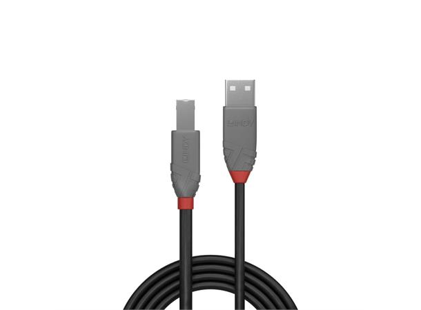 Lindy USB2 Kabel A-B -  7,5 m A-B USB Kabel Sort