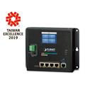Planet GB 4-p Router PoE+ LCD Touch Veggmontert IPv6 IP30 USB Back-up