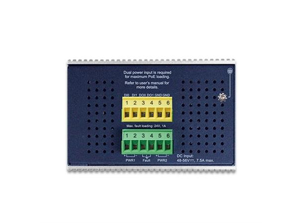 Planet Switch 8-p Gigabit 8xPoE++ 2xSFP + 2xSFP Layer3 Industri IP30 DIN IPv6 