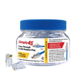 Simply45 - RJ45 - CAT 5e UTP Pass Through - 24AWG  - 100 stk