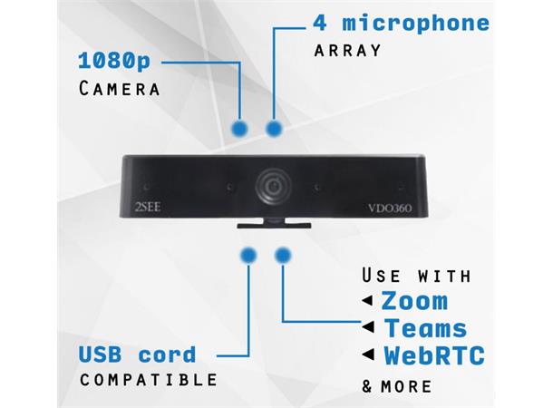 VDO360 2SEE - USB-kamera m/ Mic 1080P@30fps, USB 2.0