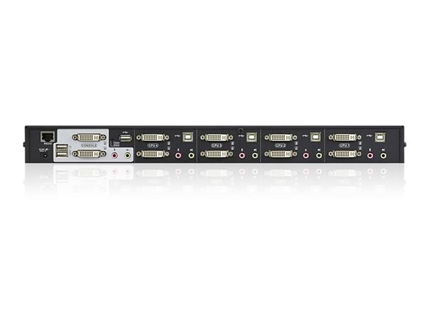 Aten KVM Switch 4-Port DVI DLx2 DVI DualLinkx2 USB2 Audio EDID 4xKabel 