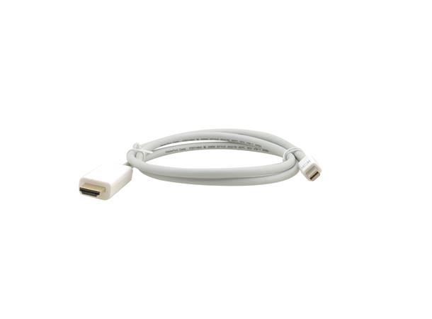 Kramer MiniDP > HDMI Kabel -  7,6 m DP++ Hvit 