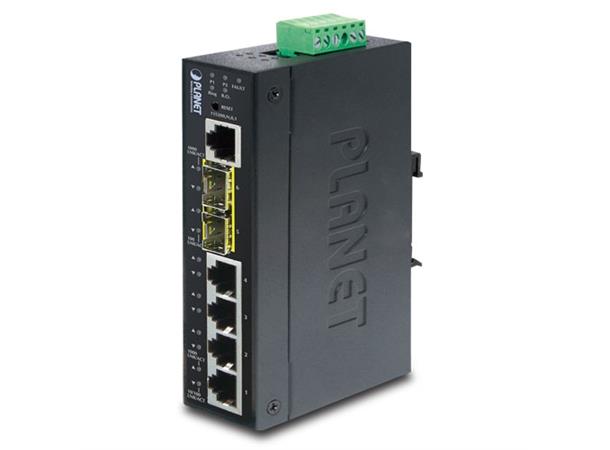 Planet Switch4-P Gigabit Managed + 2xSFP Layer2+/L4  Industri IP30 DIN IPv6 