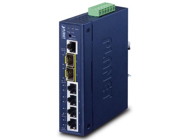 Planet Switch4-P Gigabit Managed + 2xSFP Layer2+/L4  Industri IP30 DIN IPv6 