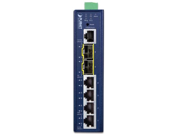 Planet Switch4-P Gigabit Managed + 2xSFP Layer2+/L4  Industri IP30 DIN IPv6 