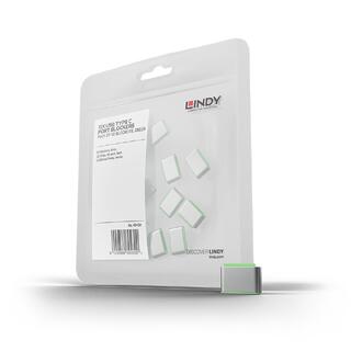 Lindy USB C Port Blocker KIT Grønn Nøkkel og 4 låser