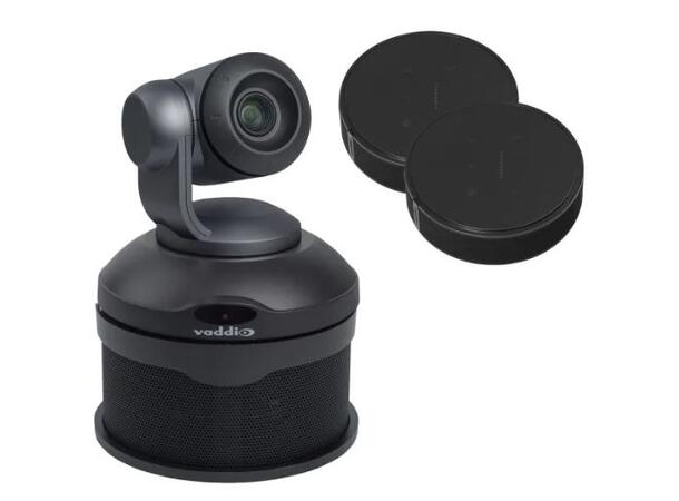 Vaddio ConferenceSHOT TableMIC2, Sort Med 2 Bordkmikrofoner med Høyttaler 