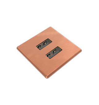 Kondator Powerdot MICRO Kvadrat - 2x USB 30x30mm Total 5v, 2000 mA Kobber Metall