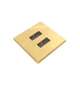 Kondator Powerdot MICRO Kvadrat - 2x USB 30x30mm Total 5v, 2000 mA Messing Metall