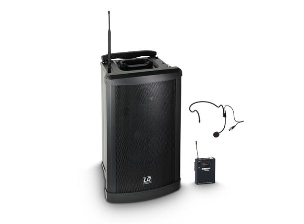 LD Høyttaler PA10" Aktiv RoadMan102HS B6 80W Bærbar PA m/HS CD USB SD 655-679 MHz