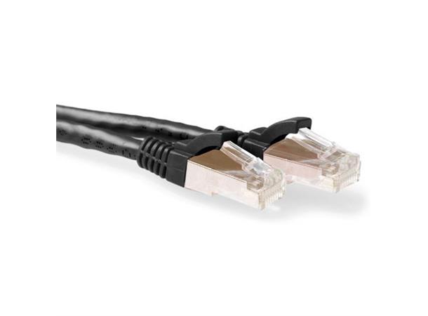 SFTP Patch Cat.6A - 2 m Sort LSZH 500MHz 27AWG Halogenfri Snagless 