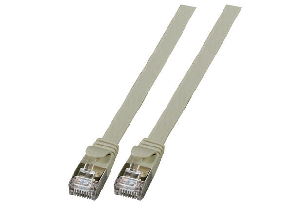 U/FTP Patch Cat.6A -  3 m Grå Flat Nettverkskabel 10 Gbit 