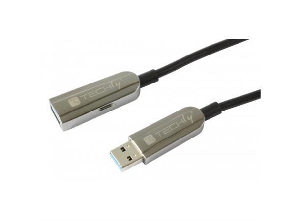 EFB USB3 AOC Kabel A-A/ M-F  10 m skjøt A-A USB skjøtekabel Sort 