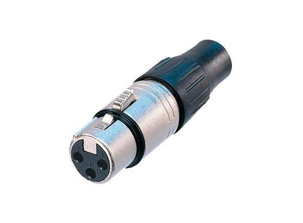 Neutrik XLR plugg 3P Hun loddefri XLR 3-pin Kontakt Hun Nikkel 