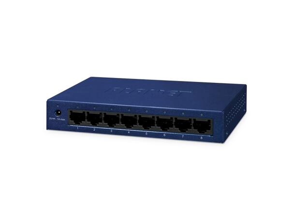 Planet Switch  8 x Gigabit Desktop Metall Veggmonterbar 