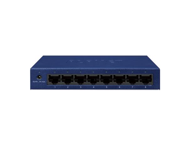 Planet Switch  8 x Gigabit Desktop Metall Veggmonterbar 