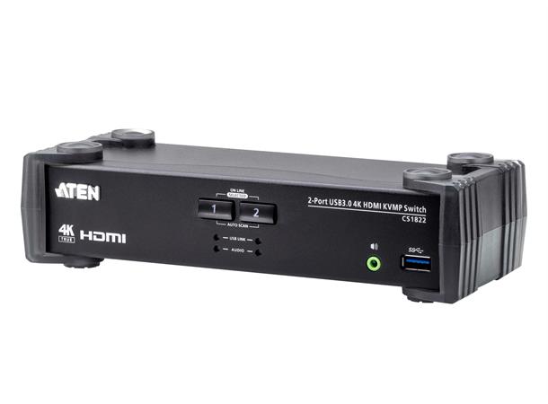 Aten KVM Switch 2p USB HDMI Audio Mixer 4K 5Gbps RS-232 EDID 
