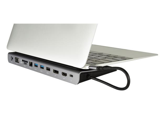 Kramer Adapter USB-C >VGA/DP/2xUSB3/HDMI USB-C>DP HDMI 2xUSB3.0 PD RJ45 SDkort 4K 