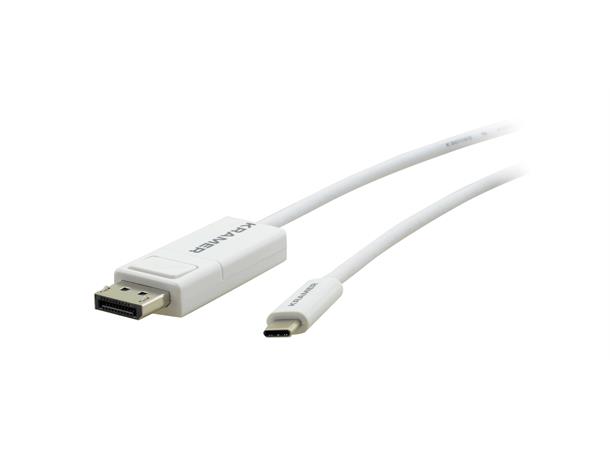 Kramer USB-C (M) Kabel > DP (M) -  1,8 m 4K@60Hz HDCP2.2 Hvit