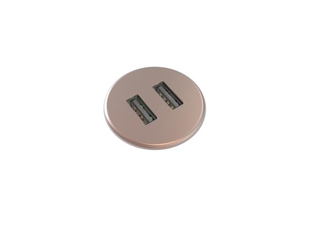 Kondator Powerdot MICRO - 2x USB Ø30mm,  Total 5v, 2000 mA, Rosa Gull