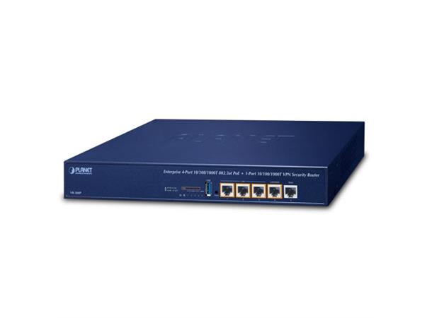 Planet VPN 4-p Router 10/100/1000T PoE+ 802.3at Security AP Control Dual WAN SPI 