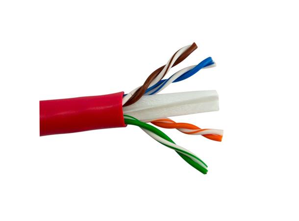 SCP Cat.6 U/UTP 550 MHz - 305 m Box 23AWG Solid Rød 