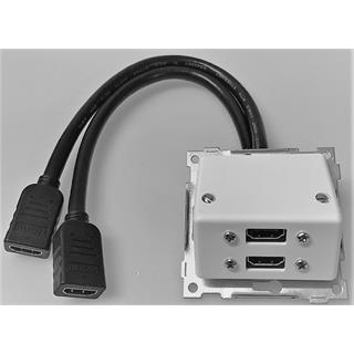 Tilkoblingspanel - 2 x HDMI ELKO Sentralplate Skrå