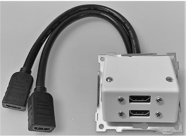 Tilkoblingspanel - 2 x HDMI ELKO Sentralplate Skrå 