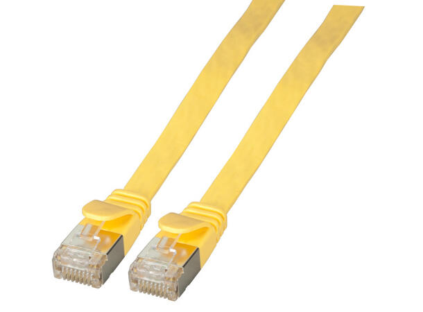 U/FTP Patch Cat.6A -  5 m Gul Flat Nettverkskabel 10 Gbit 