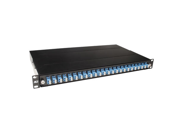 ACT Fiberpanel 24x Duplex LC, OS2 Komplett, sort 