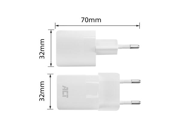 ACT Universal USB-C  lader 30W ¤ 1x USB-C 20V/ 1,67A, 30W Pwr Delivery 