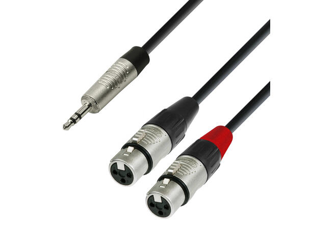 Adam Hall Audioadapter 3,5 > 2xXLR-3.0 m 3,5mm plugg til 2xXLR 3-pin Hun 