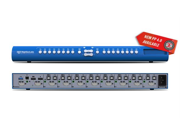 HighSecLabs Secure Mini-Matrix KVM 8p, 8x2 DP/HDMI Matrix fUSB PP 4.0 UHD 4K 