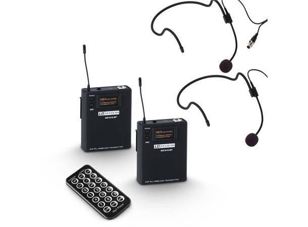 LD Akt. Høytt PA 10" Roadbuddy BPH 2 B6 2x Trådløs BP mikrofonbøyle 655-679 Mhz