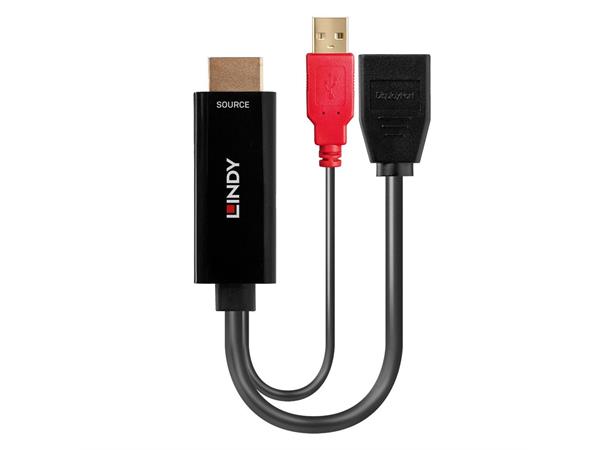 Lindy Adapter HDMI 18G > DisplayPort med USB Power Videokilde: HDMI
