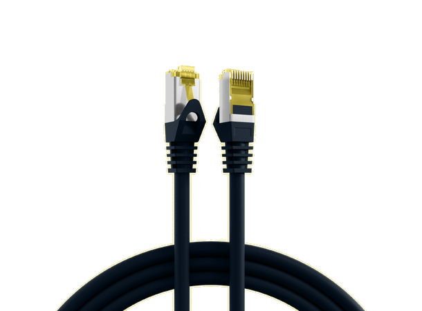 SFTP Patch Cat.7/6A -  1,5 m Sort LSZH 600MHz 26/27AWG PiMF Halogenfri Snagless 