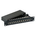 EFB Mini Patch Panel 12xRJ45 Cat.6A STP 10" 1U Sort