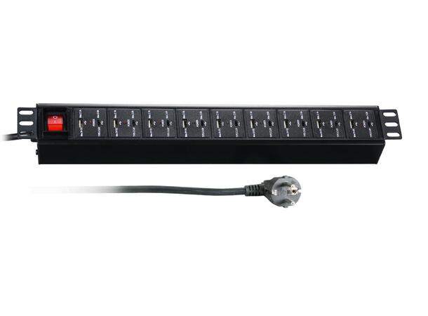 EFB Strømskinne 19" 18 x USB A og C - 3,0 m 