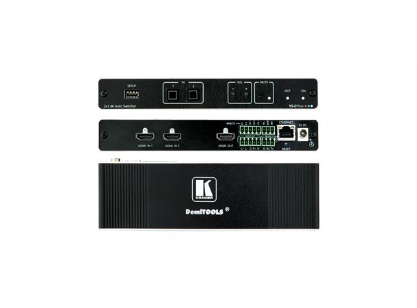 Kramer Switch 4K HDR HDMI 2:1 Intelligent Auto EDID Audio De-Embedding 