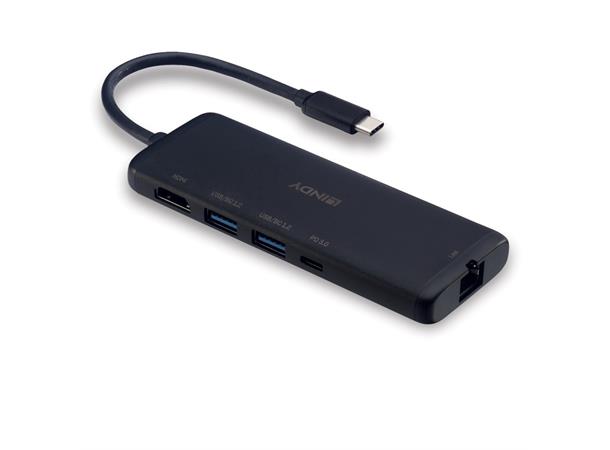 Lindy DST-Mini USB-C Docking 4K USB Docking Station 100W