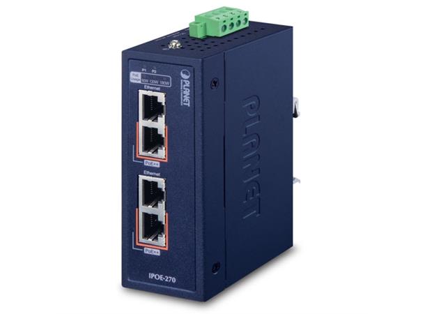 Planet Injector 2-port PoE+ IEEE802.3bt IP30 Industri 