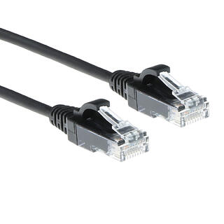 UTP Patch Cat.6 -  1,5 m Sort LSZH Slim 250MHz 28AWG Halogenfri Snagless