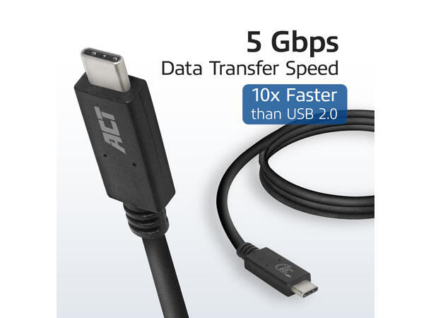 ACT USB-C, 3.2 Gen 1 Passive- 2m USB-C M-M 5Gbps,  60W,  Video Alt Mode