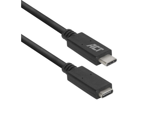 ACT USB-C, 3.2 Gen 1 Skjøtekabel- 2m USB-C M-F 5Gbps,  60W,  Video Alt Mode 