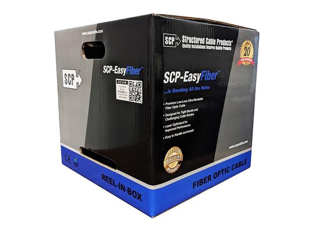 SCP EasyFiber 10G MM OM3 50/125 2mm 4-Strand LSZH Sort Boks 200 meter 