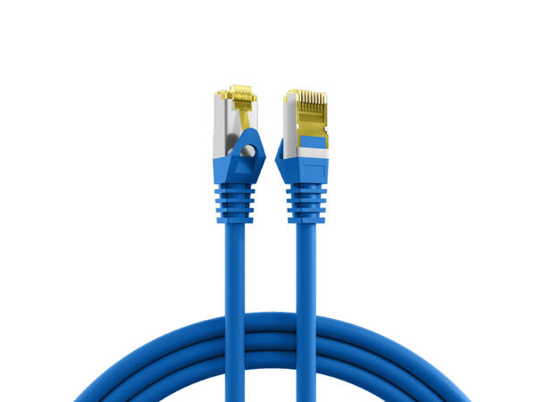 SFTP Patch Cat.7/6A -  0,5 m Blå LSZH 600MHz 26/27AWG PiMF Halogenfri Snagless 